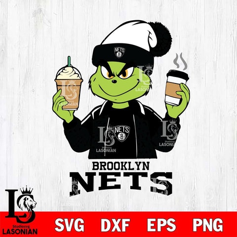 Brooklyn Nets Grinch 2 coffee Svg Eps Dxf Png File, Digital Download, Instant Download