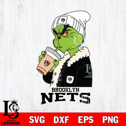 Brooklyn Nets Grinch Bougie Football Svg Eps Dxf Png File, Digital Download, Instant Download