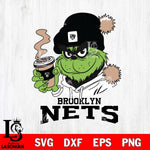 Brooklyn Nets Grinch Cofffe Hoodie Cut Files Cricut, Svg Dxf Eps Png file , Silhouette