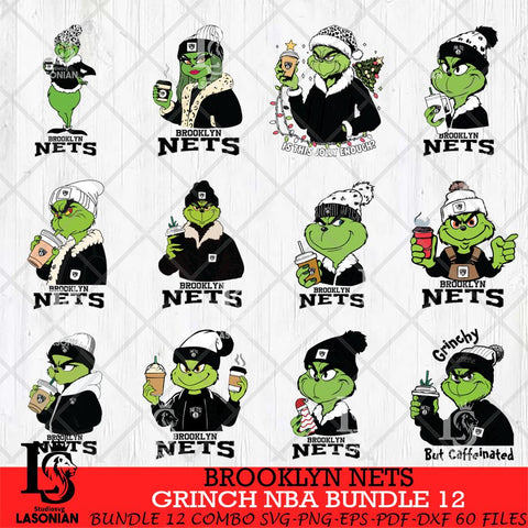 Brooklyn Nets Grinch NBA Bundle 12 SVG Eps Dxf Png File, Digital Download, Instant Download