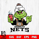 Brooklyn Nets Grinch with coffee Svg Eps Dxf Png File, Digital Download, Instant Download