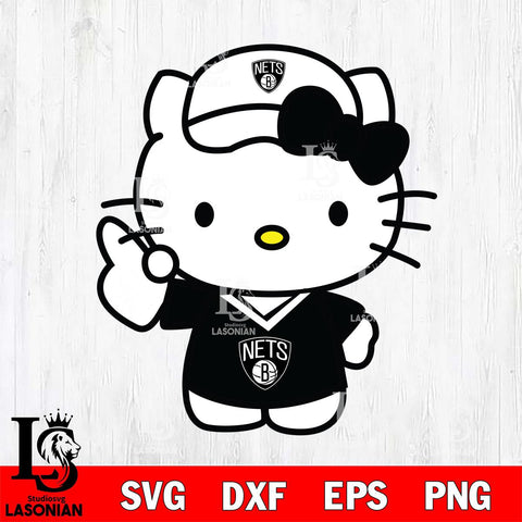 Brooklyn Nets Hello Kitty basketball 2 Svg Eps Dxf Png File, Digital Download, Instant Download