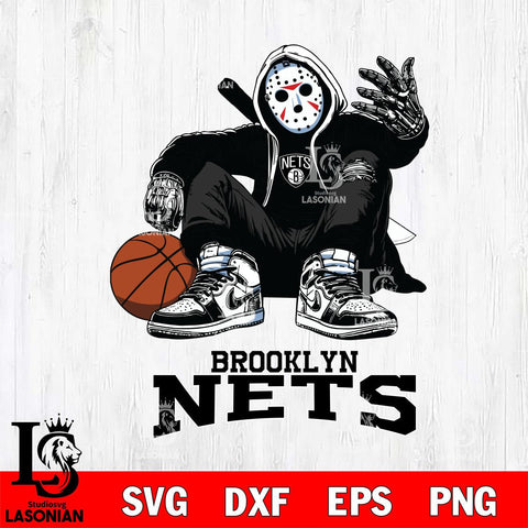 Brooklyn Nets NBA Jason Voorhees Halloween SVG Svg Eps Dxf Png File, Digital Download, Instant Download