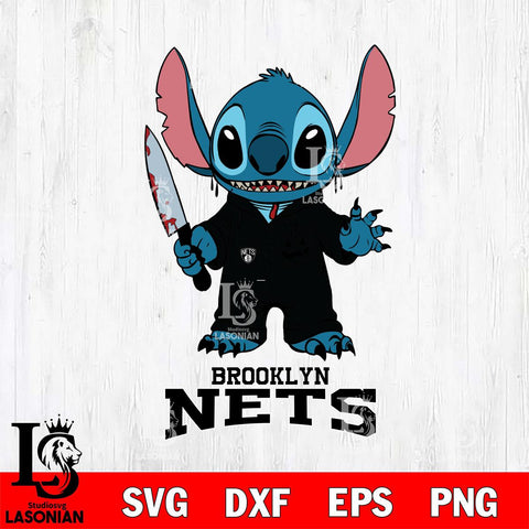 Brooklyn Nets Stitch Horror 2 Svg Eps Dxf Png File, NBA svg, Digital Download, Instant Download