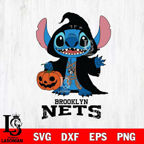 Brooklyn Nets Stitch Horror Svg Eps Dxf Png File, NBA svg, Digital Download, Instant Download