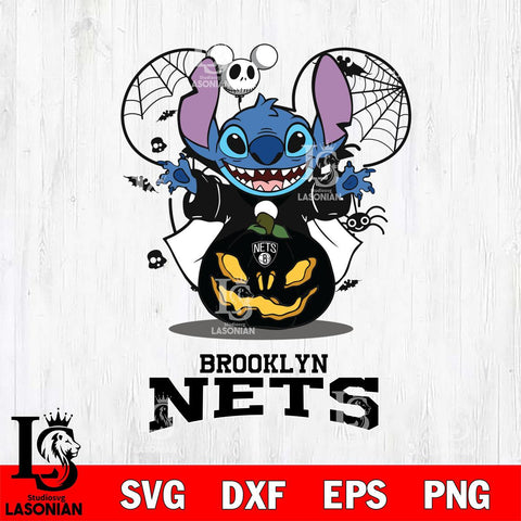 Brooklyn Nets Stitch Horror Halloween Svg Eps Dxf Png File, Digital Download, Instant Download