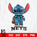 Brooklyn Nets Stitch Horror Halloween Svg Eps Dxf Png File, NBA svg, Digital Download, Instant Download