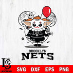 Brooklyn Nets Stitch Pennywise Halloween Svg Eps Dxf Png File, Digital Download, Instant Download