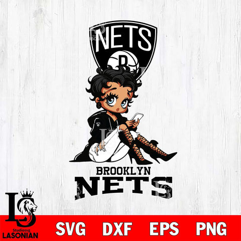 Brooklyn Nets Style Black Fan Girl Betty Boop