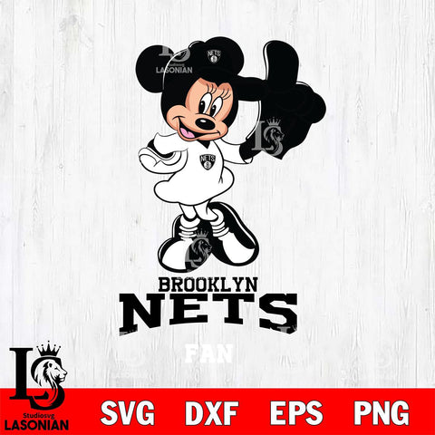 Brooklyn Nets #1 Fan Minnie Mouse Svg Eps Dxf Png File, Digital Download, Instant Download