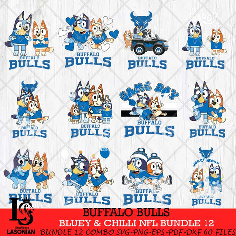 Buffalo Bulls Bluey & Bingo Bundle 12 SVG Svg Eps Dxf Png File, Bundle NCAA svg, Digital Download, Instant Download