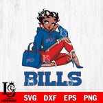 Buffalo Bills Awesome Black Fan Girl Betty Boop Svg Eps Dxf Png File, Digital Download, Instant Download