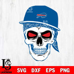 Buffalo Bills Badass Hat Skull SVG