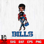 Buffalo Bills Beautiful Black Fan Girl Svg Eps Dxf Png File, Digital Download, Instant Download