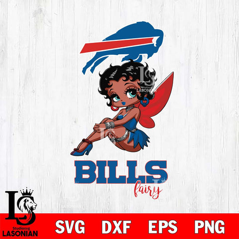 Buffalo Bills Beauty Black Fairy Betty Boop Svg Eps Dxf Png File, Digital Download, Instant Download