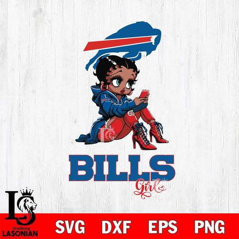 Buffalo Bills Beauty Black Fan Girl Football Svg Eps Dxf Png File, Digital Download, Instant Download