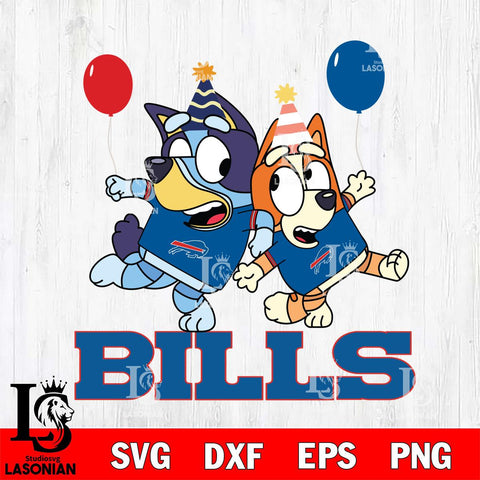 Buffalo Bills Bluey & Bingo 2 Svg Eps Dxf Png File, NFL svg, Digital Download, Instant Download