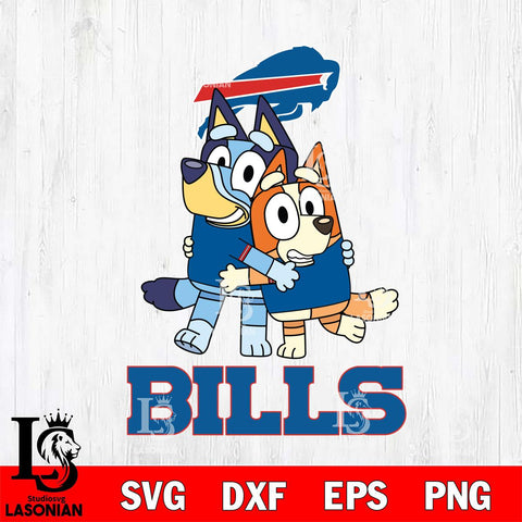 Buffalo Bills Bluey & Bingo 3 Svg Eps Dxf Png File, NFL svg, Digital Download, Instant Download