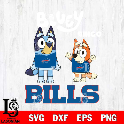 Buffalo Bills Bluey & Bingo 4 Svg Eps Dxf Png File, NFL svg, Digital Download, Instant Download