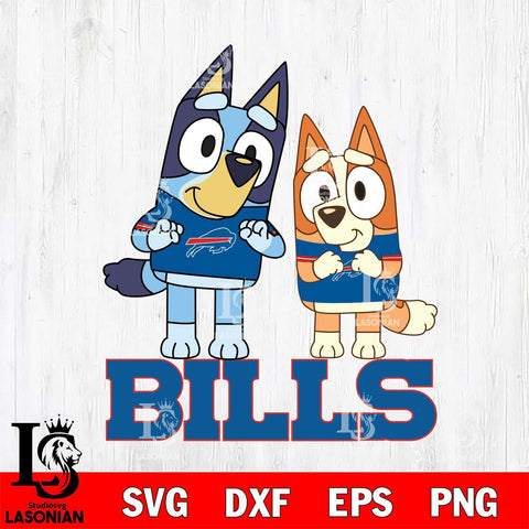 Buffalo Bills Bluey & Bingo 6 Svg Eps Dxf Png File, NFL svg, Digital Download, Instant Download