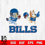 Buffalo Bills Bluey Chilli NFL 2 Svg Eps Dxf Png File, Digital Download, Instant Download