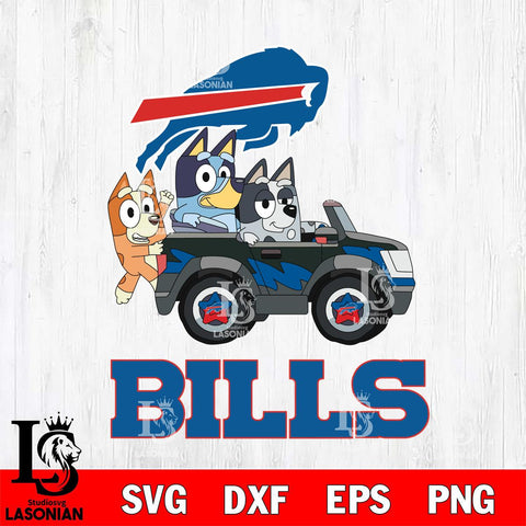 Buffalo Bills Bluey friends car Svg Eps Dxf Png File, NFL svg, Digital Download, Instant Download