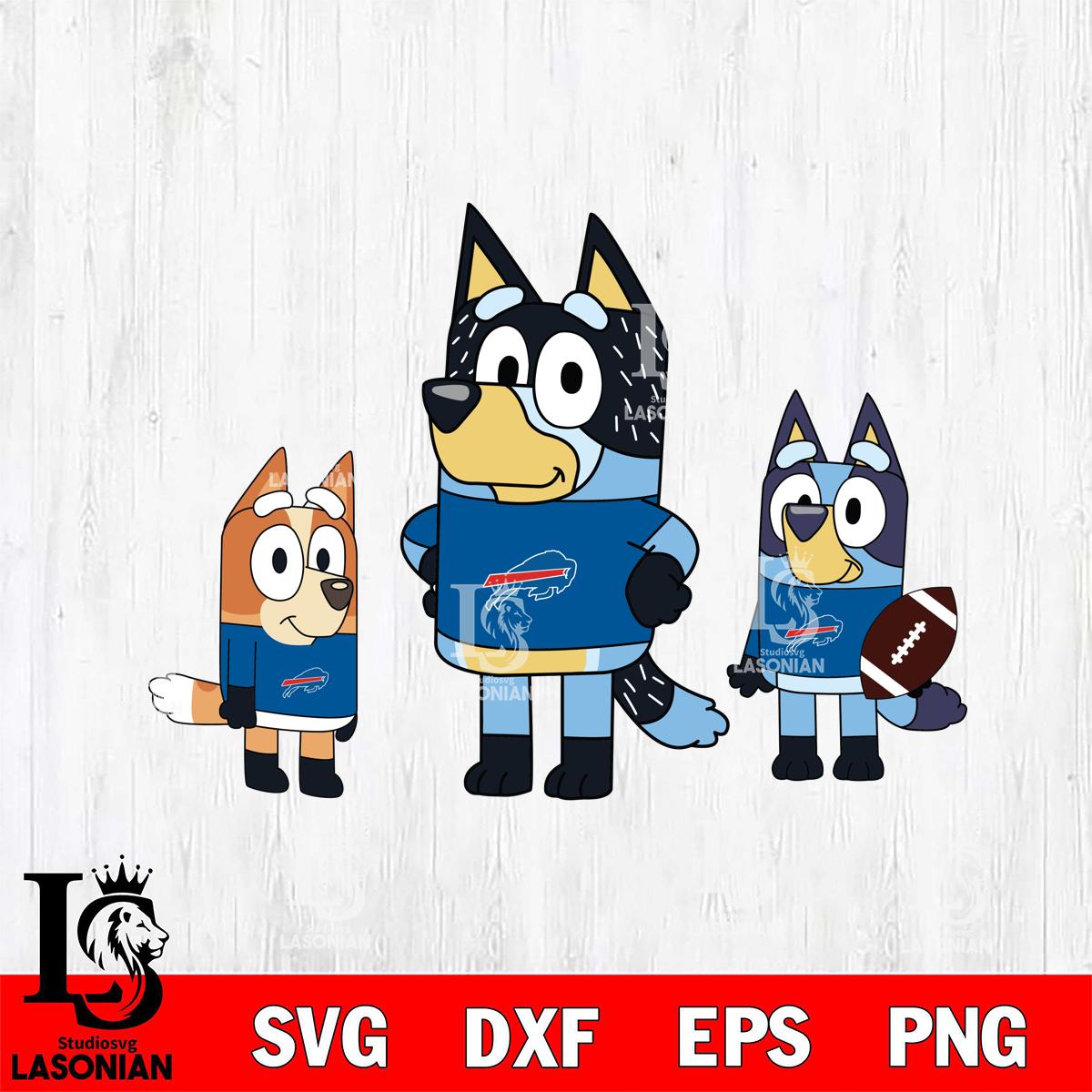 Buffalo Bills Bluey svg , Bluey family NFL – lasoniansvg