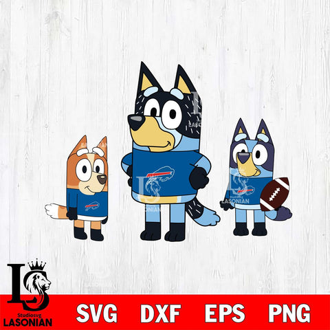 Buffalo Bills Bluey svg , Bluey family NFL Svg Eps Dxf Png File, Digital Download, Instant Download