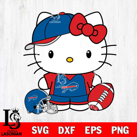 Buffalo Bills Cute Hello Kitty Football 4 Svg Eps Dxf Png File, NFL svg, Digital Download, Instant Download