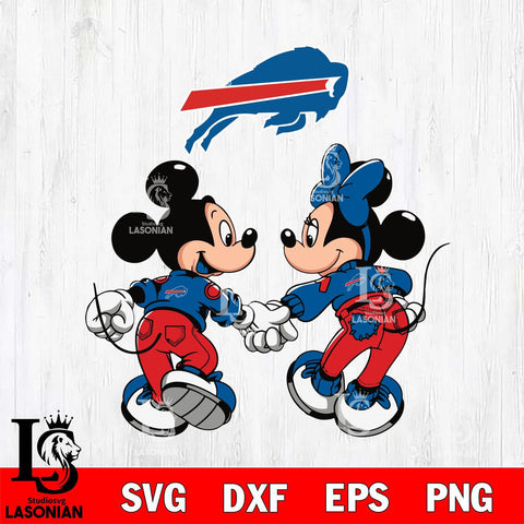 Buffalo Bills Fan Minnie And Mickey Love Svg Eps Dxf Png File, Digital Download, Instant Download