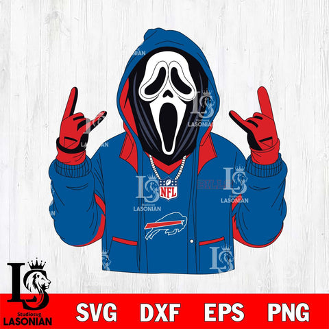 Buffalo Bills Ghostface Scream Football Halloween Svg Eps Dxf Png File, Digital Download, Instant Download