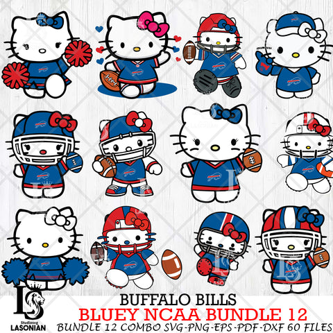 Buffalo Bills Hello Kitty NFL Bundle 12 Svg Eps Dxf Png File, Digital Download, Instant Download