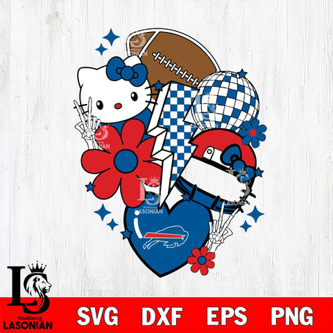 Buffalo Bills Hello Kitty Nfl 2 Svg Eps Dxf Png File, Digital Download, Instant Download