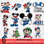 Buffalo Bills MICKEY CHRISTMAS NFL Bundle 12 Svg Eps Dxf Png File, Digital Download, Instant Download