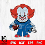 Buffalo Bills Pennywise Horror Sport Svg Eps Dxf Png File, NFL svg, Digital Download, Instant Download