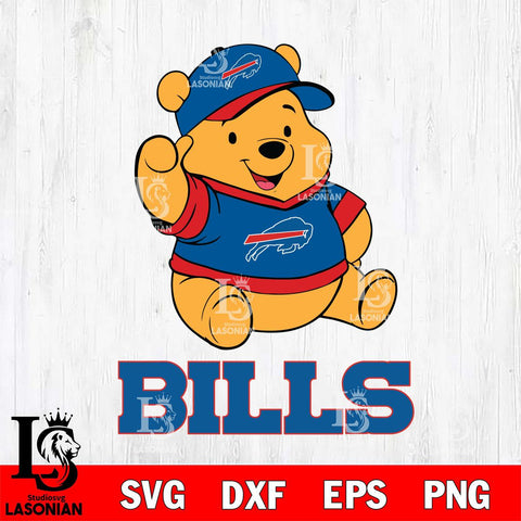 Buffalo Bills Pooh Bear Disney, Svg Eps Dxf Png File, Digital Download