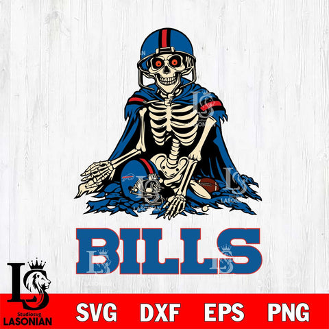 Buffalo Bills Skeleton Football 3 Svg Eps Dxf Png File, Digital Download