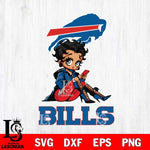 Buffalo Bills Style Black Fan Girl Betty Boop Svg Eps Dxf Png File, Digital Download, Instant Download