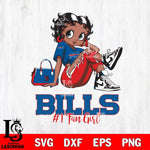 Buffalo Bills #1 Black Fan Girl Betty Boop Svg Eps Dxf Png File, Digital Download, Instant Download