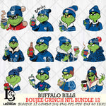 Buffalo Bills  Boujee Grinch NFL Bundle 12 SVG Eps Dxf Png File, Digital Download, Instant Download