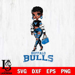 Buffalo Bulls Beautiful Black Fan Girl, Svg Eps Dxf Png File, Digital Download