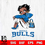 Buffalo Bulls Betty Boop Black Fan Girl Svg Eps Dxf Png File, Digital Download, Instant Download