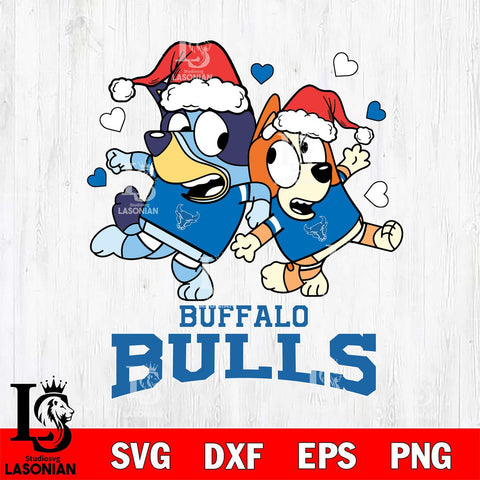 Buffalo Bulls Bluey Christmas NFL Svg Eps Dxf Png File, Digital Download