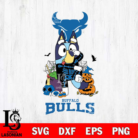 Buffalo Bulls Bluey Halloween NCAA 2 Svg Eps Dxf Png File, Digital Download, Instant Download