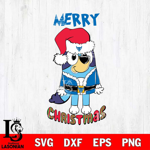 Buffalo Bulls Bluey Merry Christmas Bluey Santa Claus Svg Eps Dxf Png File, Digital Download