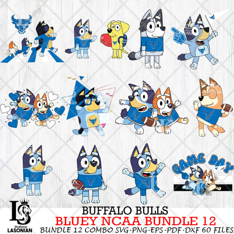 Buffalo Bulls Bluey NCAA Bundle 12 Svg Eps Dxf Png File, Digital Download, Instant Download