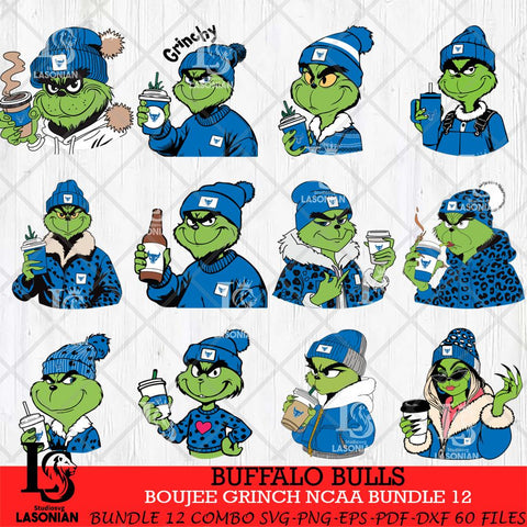 Buffalo Bulls Boujee Grinch NCAA Bundle 12 SVG Eps Dxf Png File, Digital Download, Instant Download