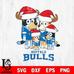 Buffalo Bulls Christmas Bluey Santa Family Cut Files,Bluey Cricut,Christmas Svg , Bluey svg , Digital Download, dxf eps png pdf file