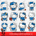 Buffalo Bulls Cute Hello Kitty Bundle 12 SVG Eps Dxf Png File, NCAA Bundle svg, Digital Download, Instant Download