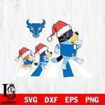 Buffalo Bulls Family Bluey Walking Christmas Svg Eps Dxf Png File, Digital Download, Instant Download